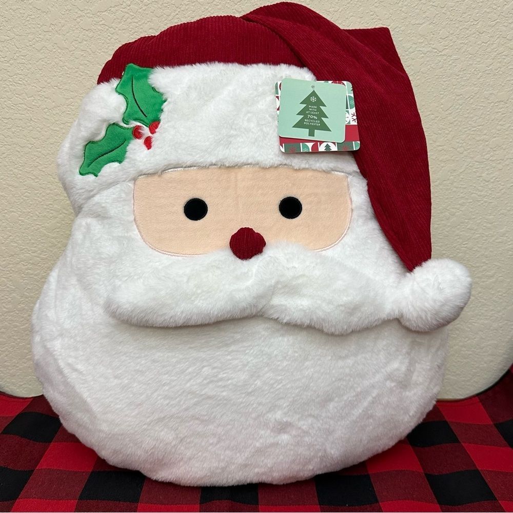 NWT- Plushie Santa VIRAL Pillow by Novogratz Holiday 18” x 18”